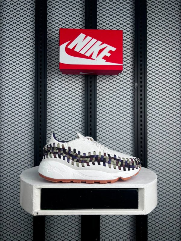 Colour-block woven nubuck runner in cream and multicolour