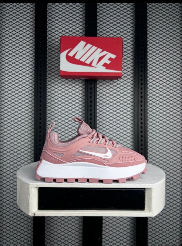 Textured textile runner in rose and white