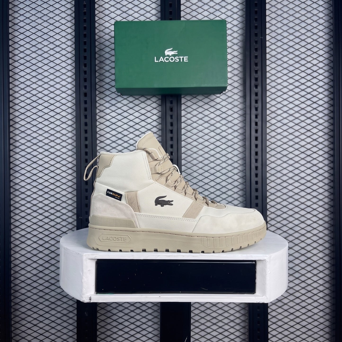 Lug-sole high-top sneaker boots with Cordura panels