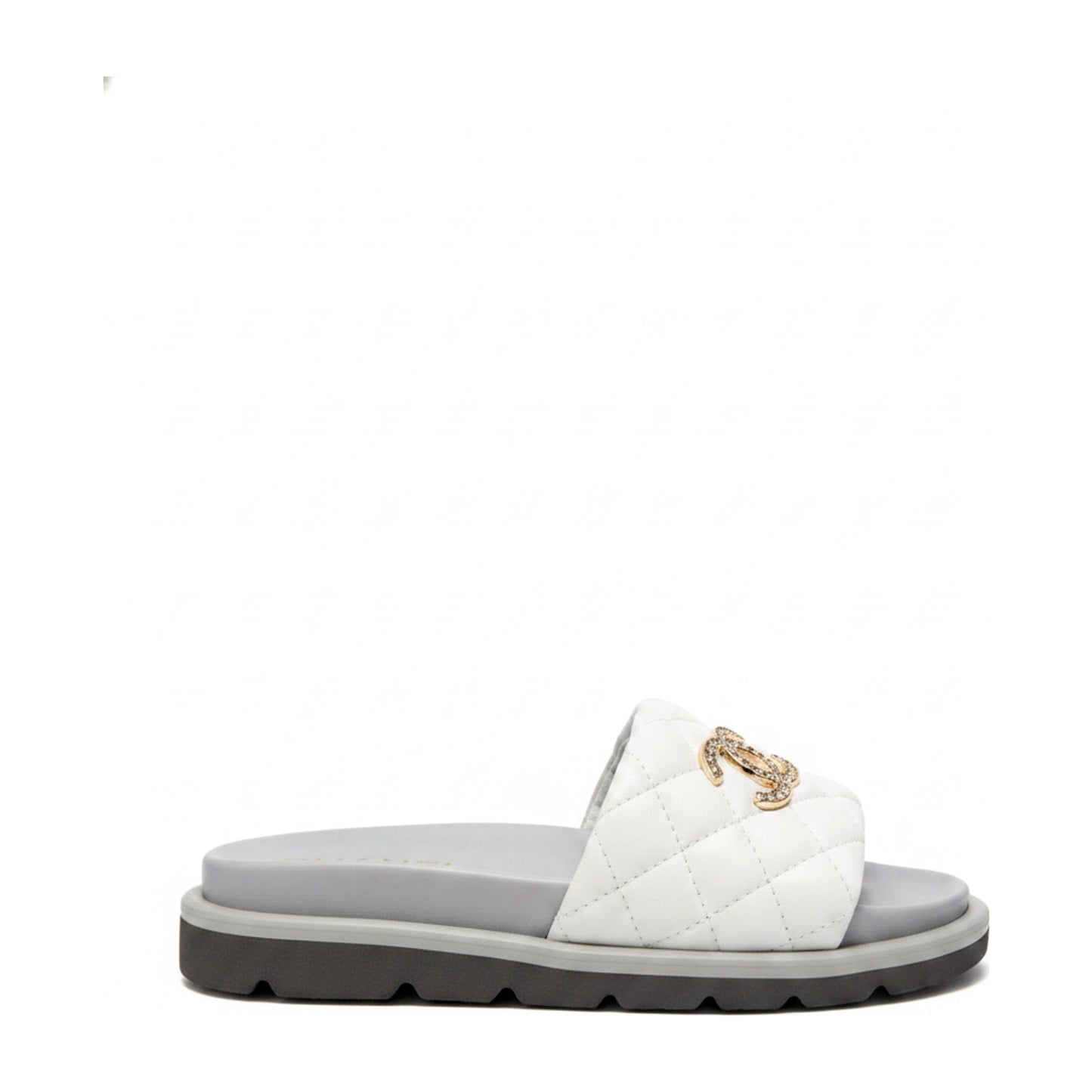 Quilted Slide White