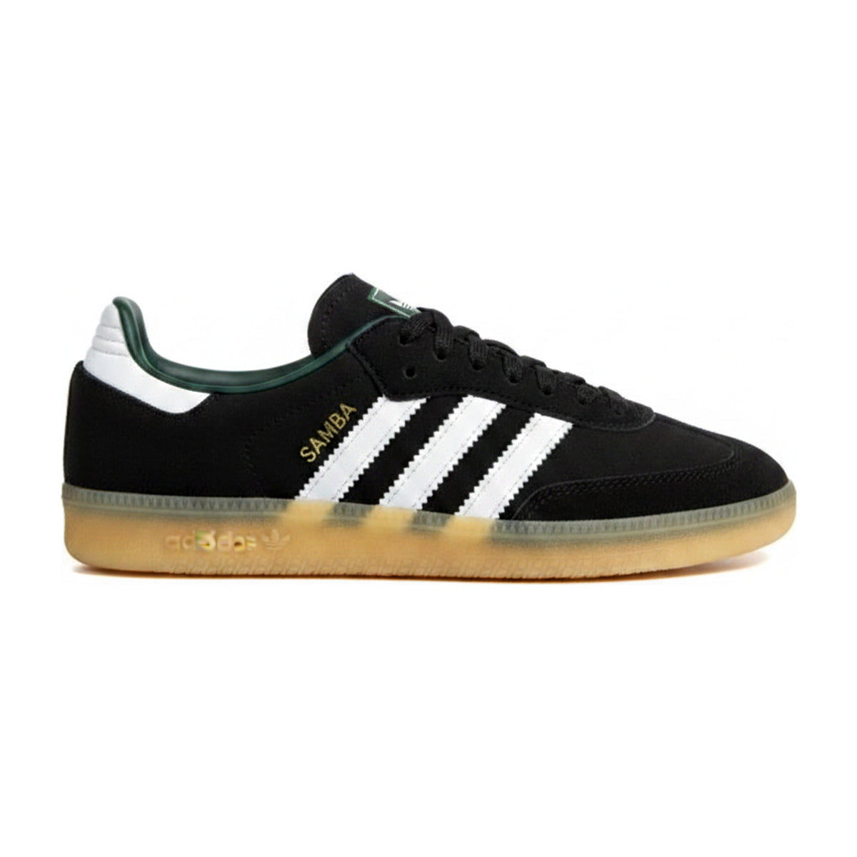 Platform low-top trainer in black brushed leather