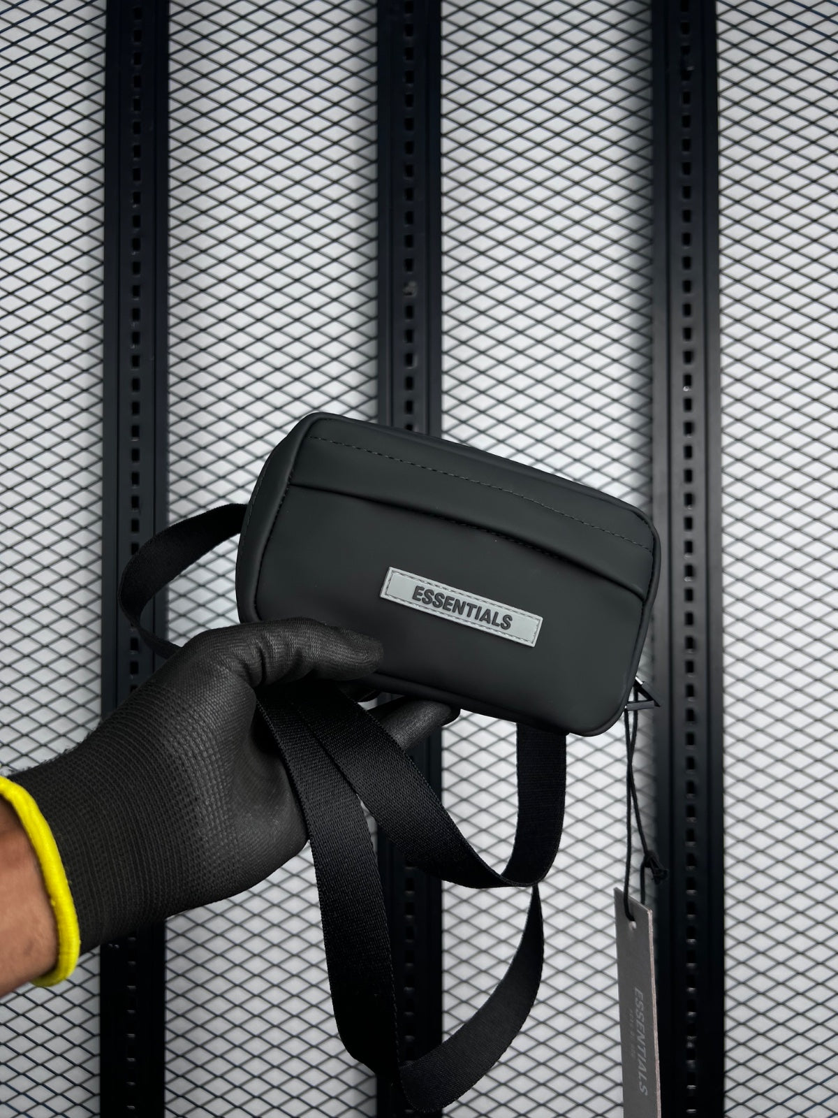 Matte rubberised compact crossbody bag with front flap