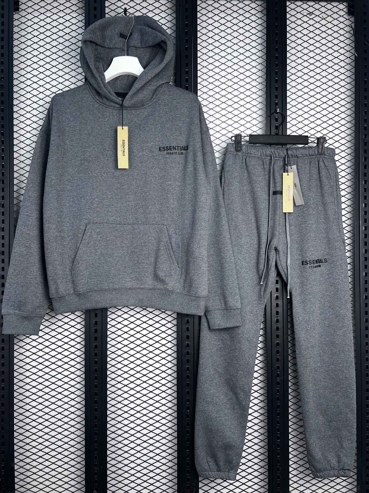 Marl-knit fleece tracksuit with drawstring bottoms