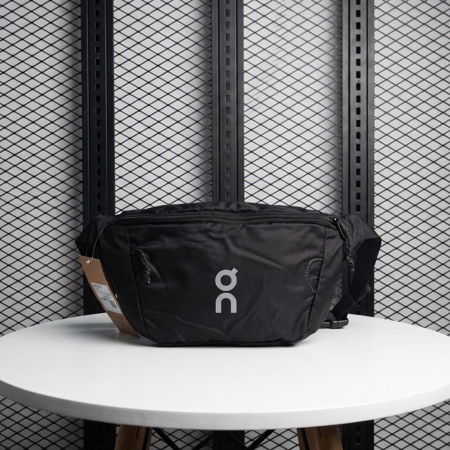 Matte black technical nylon waist pack