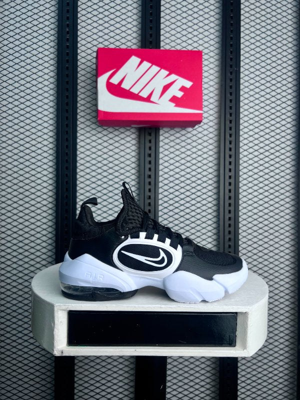Matte black mesh trainer with split cushioned sole
