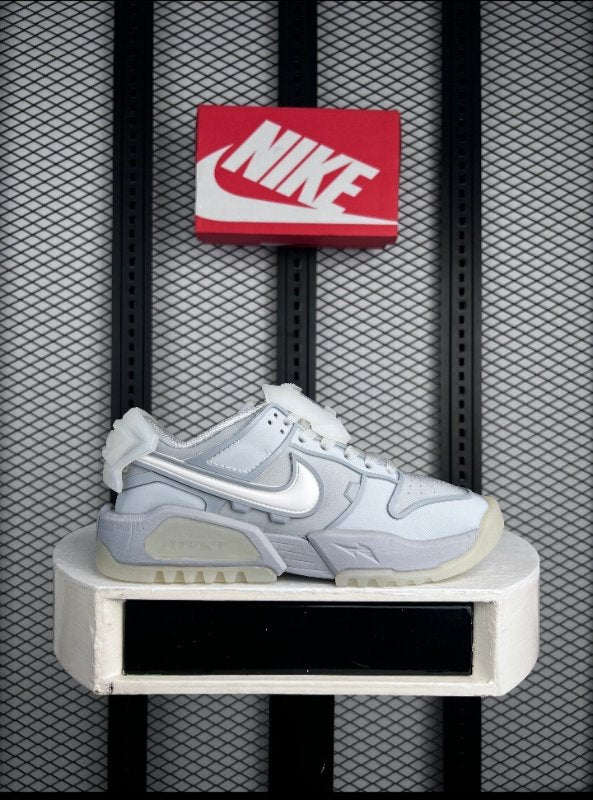 Translucent heel clip chunky low-tops in pale grey