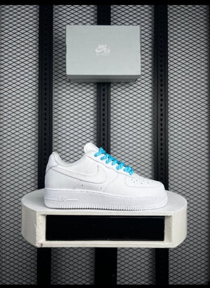 Sneaker White Grey Sky Blue Laces