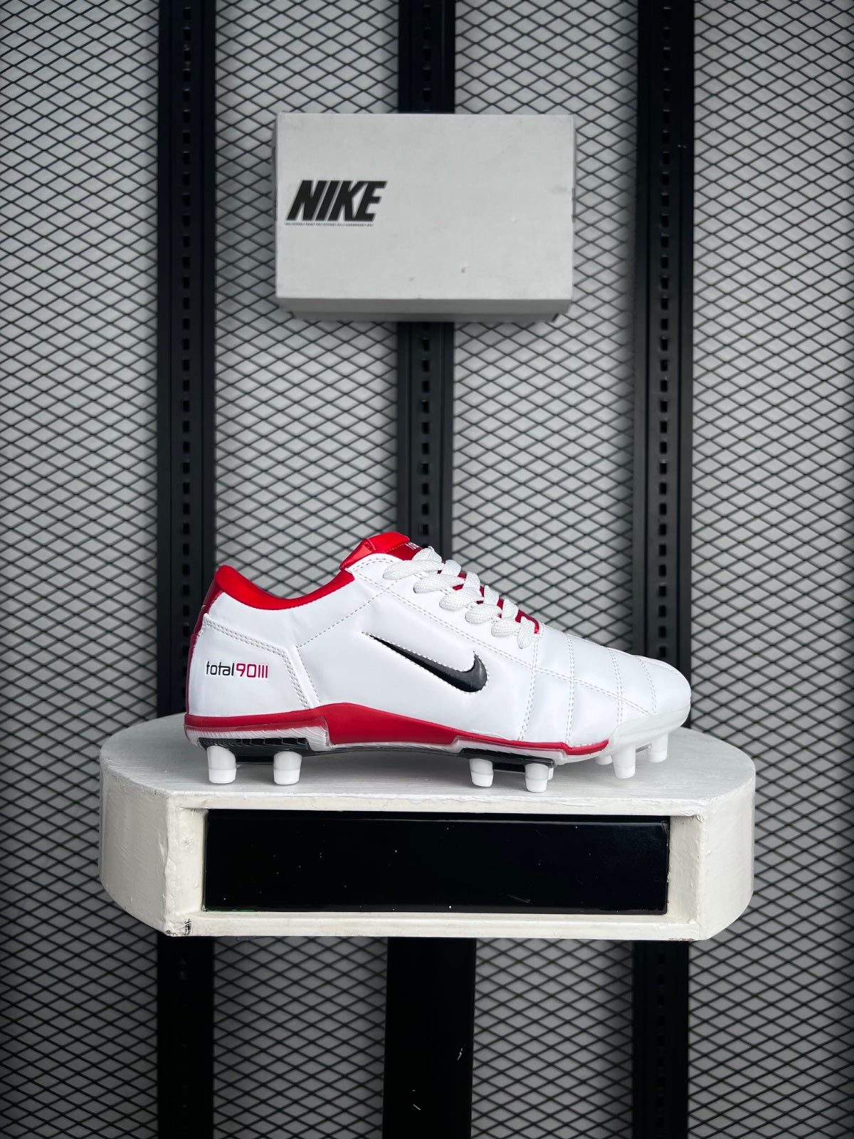 III FG White Red Soccer Boots