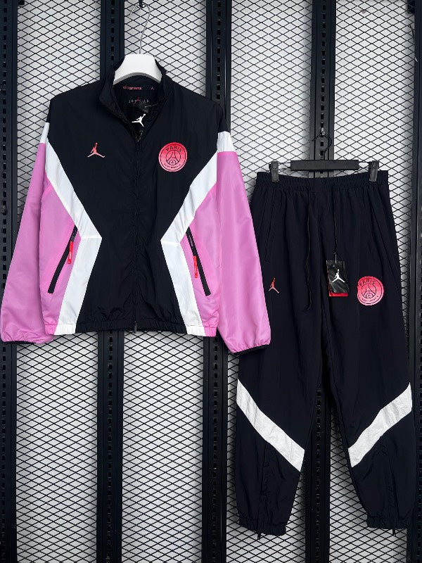 Paris Saint Germain Woven Tracksuit Black Pink