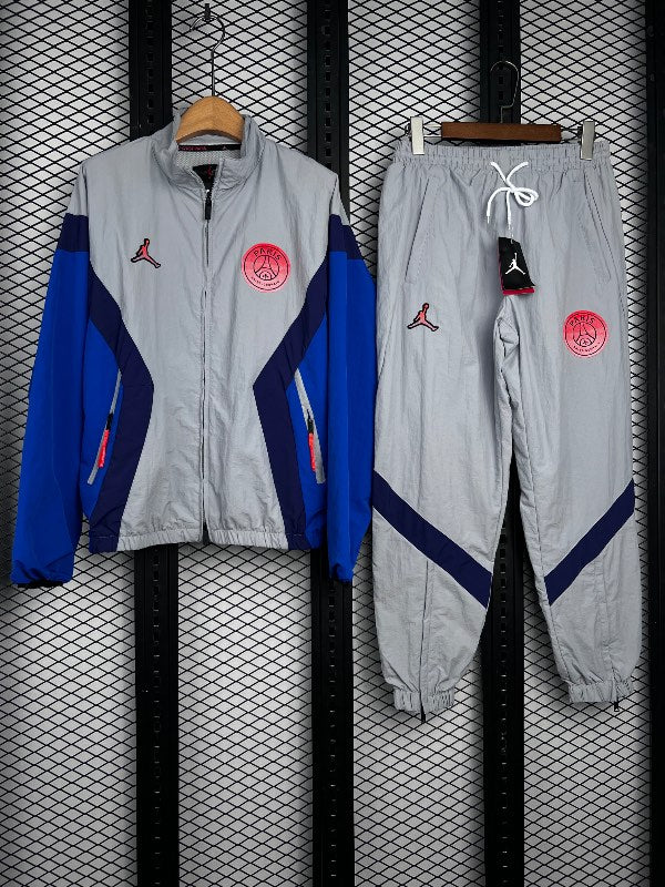 Paris Saint Germain Woven Tracksuit Grey Blue