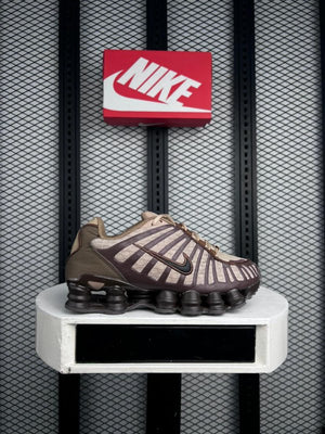 Textured textile runner in chocolate and tan