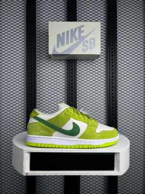Cup-sole napped-leather trainer in bright apple green