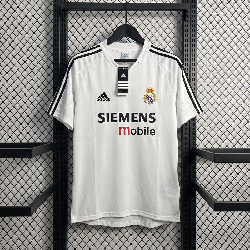 Short-sleeve athletic jersey in white with shoulder stripes