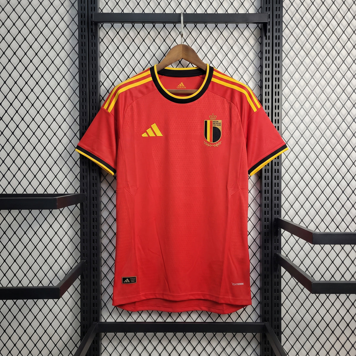 Performance knit short-sleeve football jersey in red