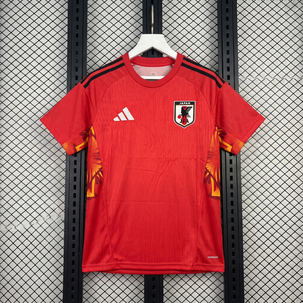 Flame-print side panel short-sleeve jersey in red