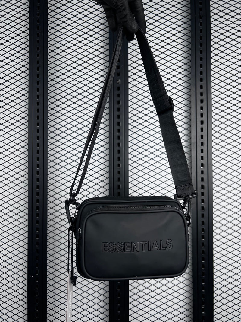 Chunky-zip matte black crossbody bag