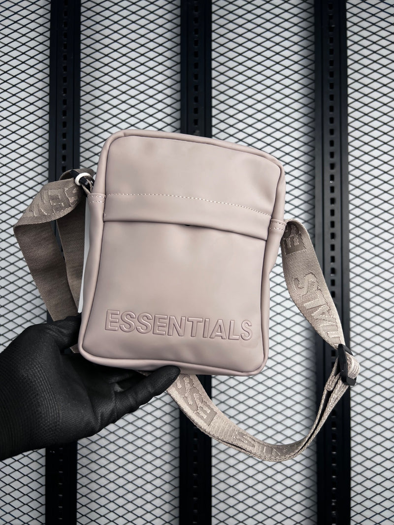 Matte rubberised finish crossbody bag with front pocket