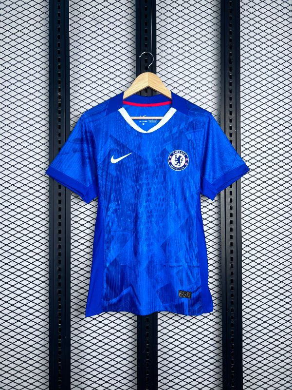 Polyester performance jersey in swirling tonal blue