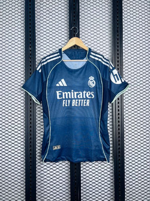 Neon-piped athletic jersey in navy and white