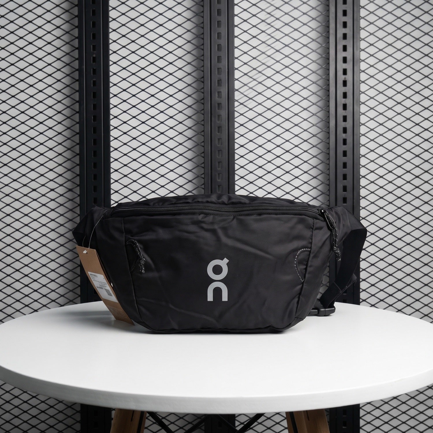 Matte black technical nylon waist pack