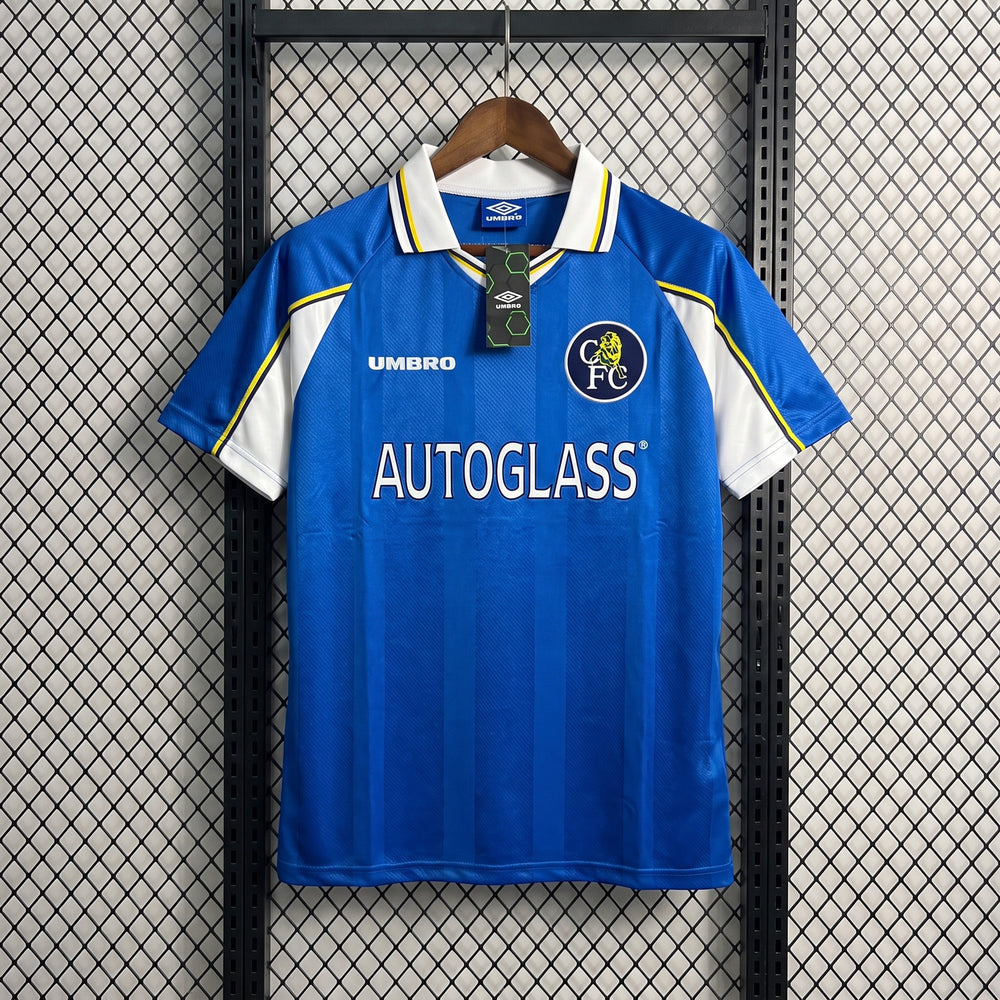 Collared athletic jersey in royal blue with white panels