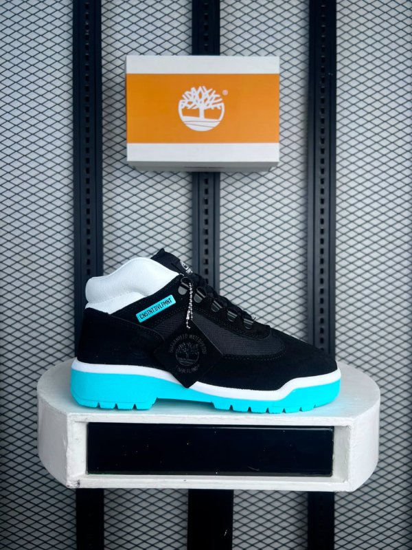 Boots black white and Blue