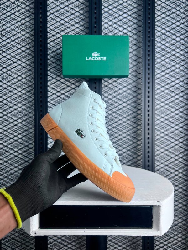 Mid-top sneaker white and brown