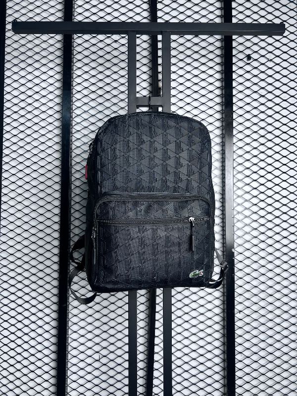 Textured geometric jacquard backpack