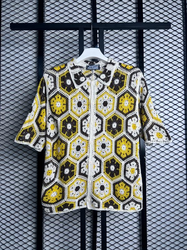 Golf t-shirt white end yellow sy 0138