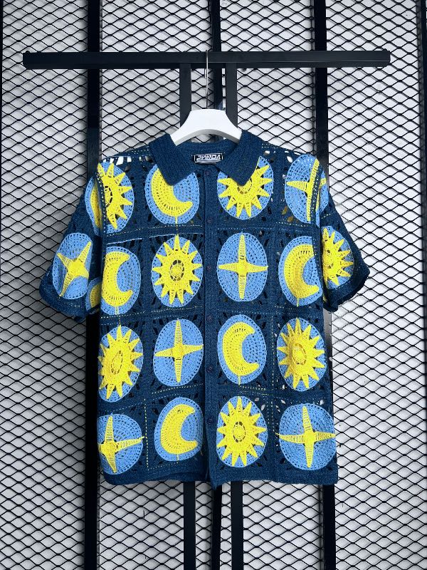 Golf t-shirt navy end yellow sy0049