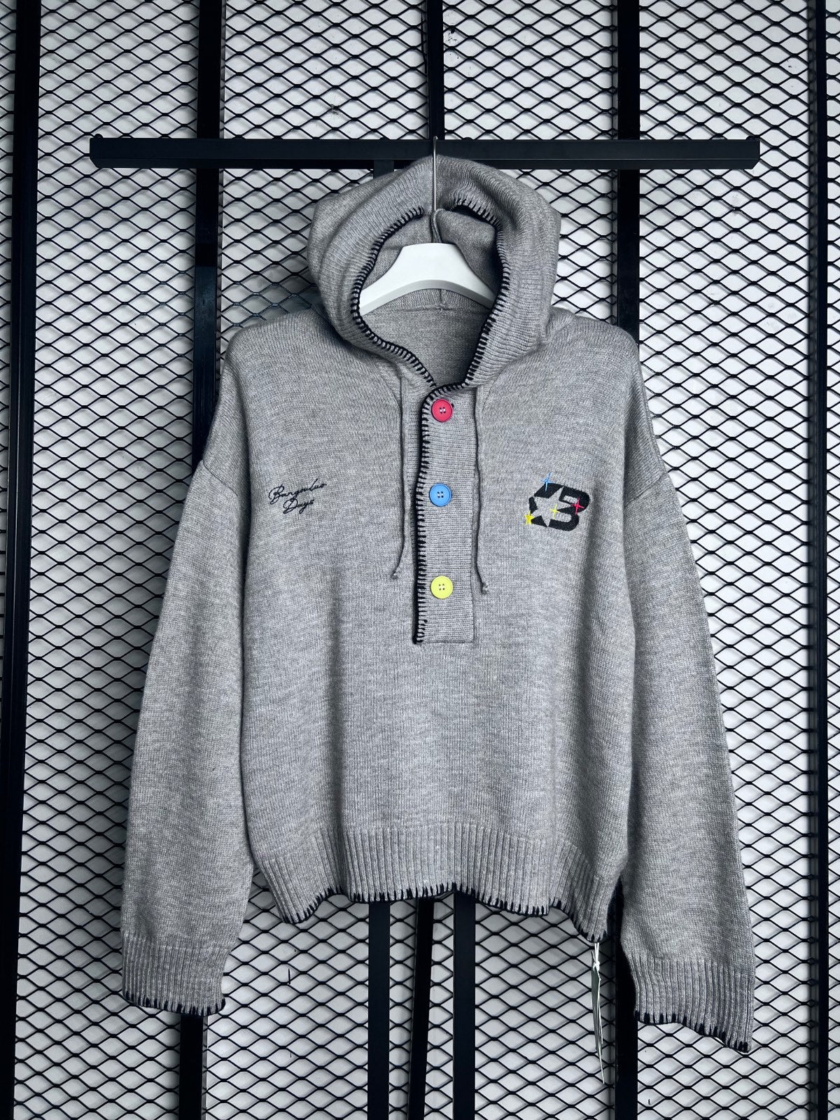 Sweater hoodie gray plane 60601#1