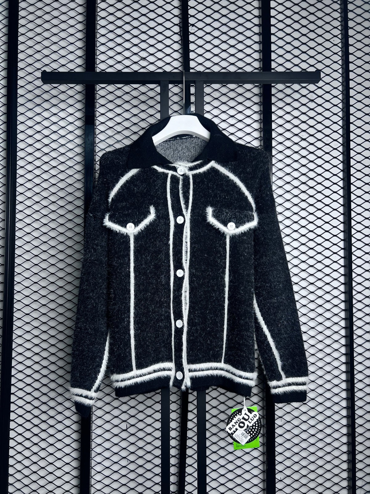 Sweater hoodie black end white plane 6748#1