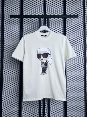 T shirt cream white W698