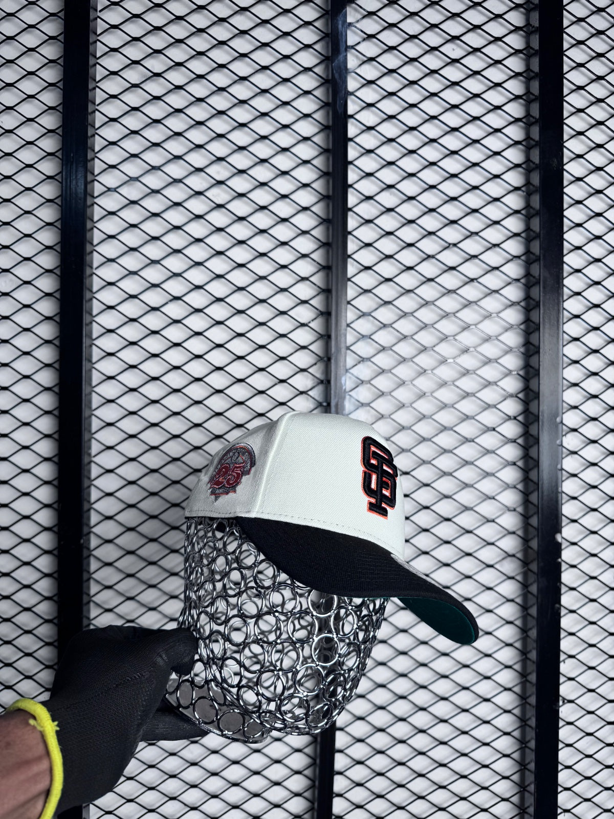 SL cap cream and black
