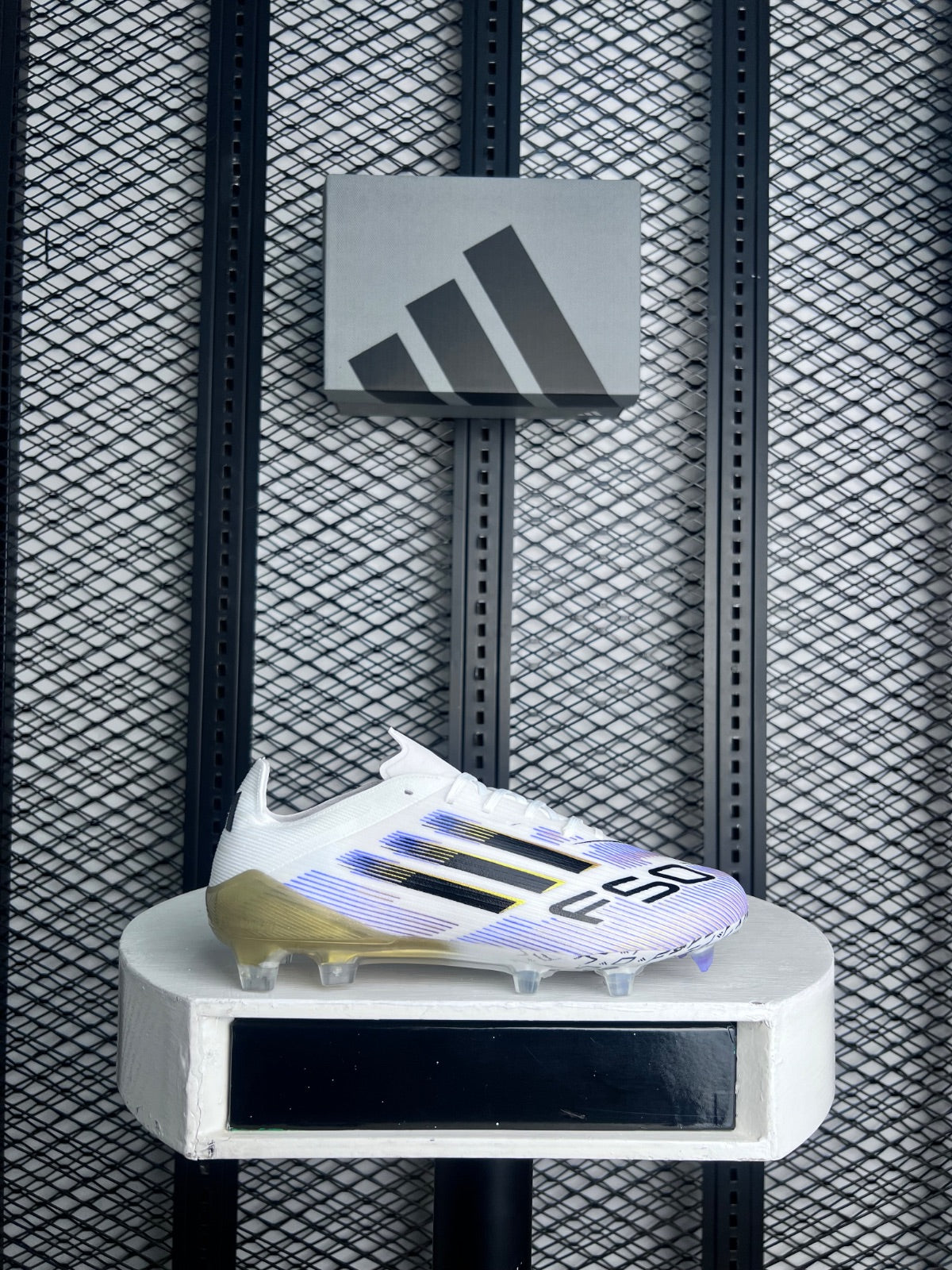 Puple gold soccer boots
